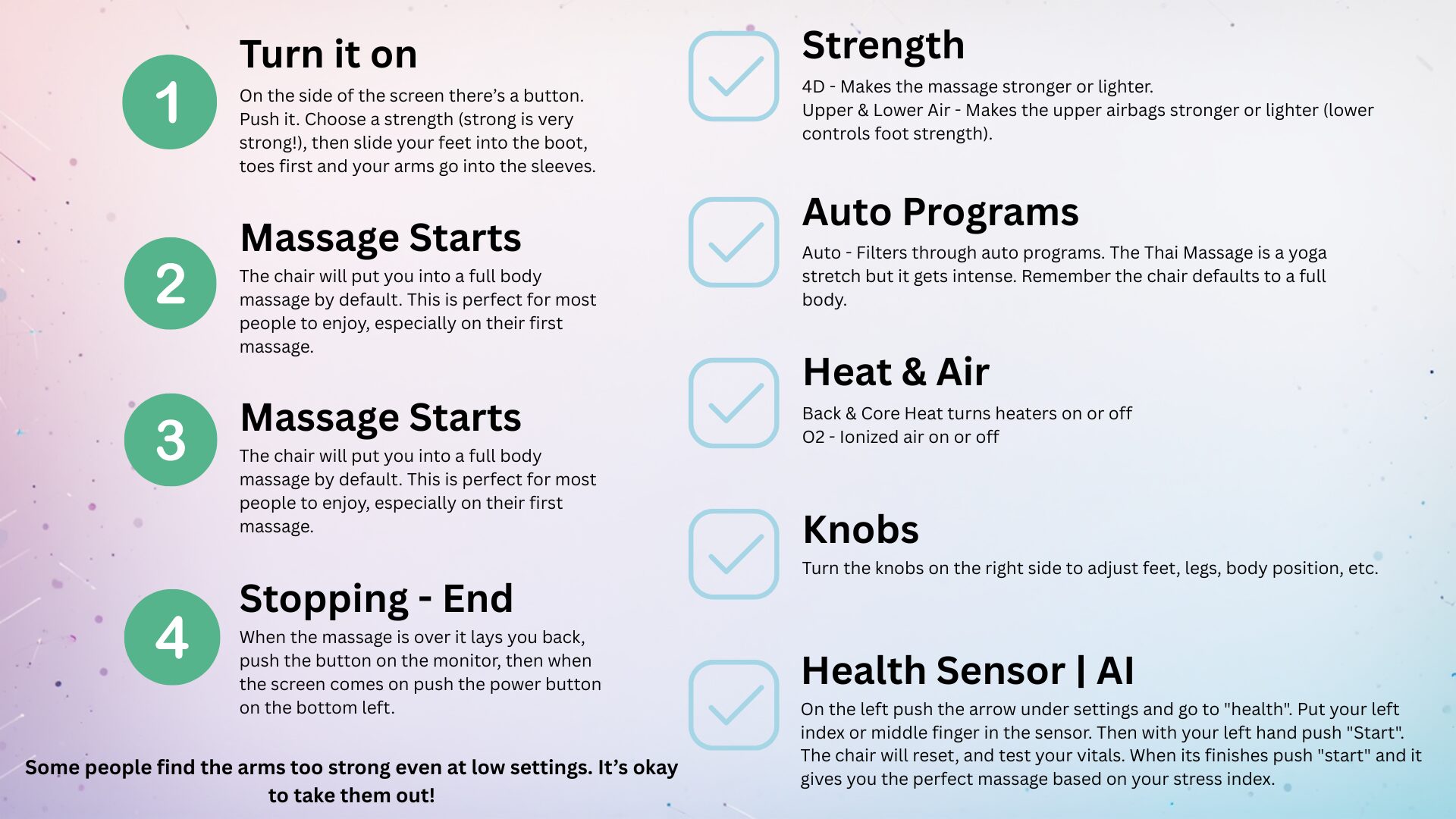 Osaki massage chair instructions Float Boston