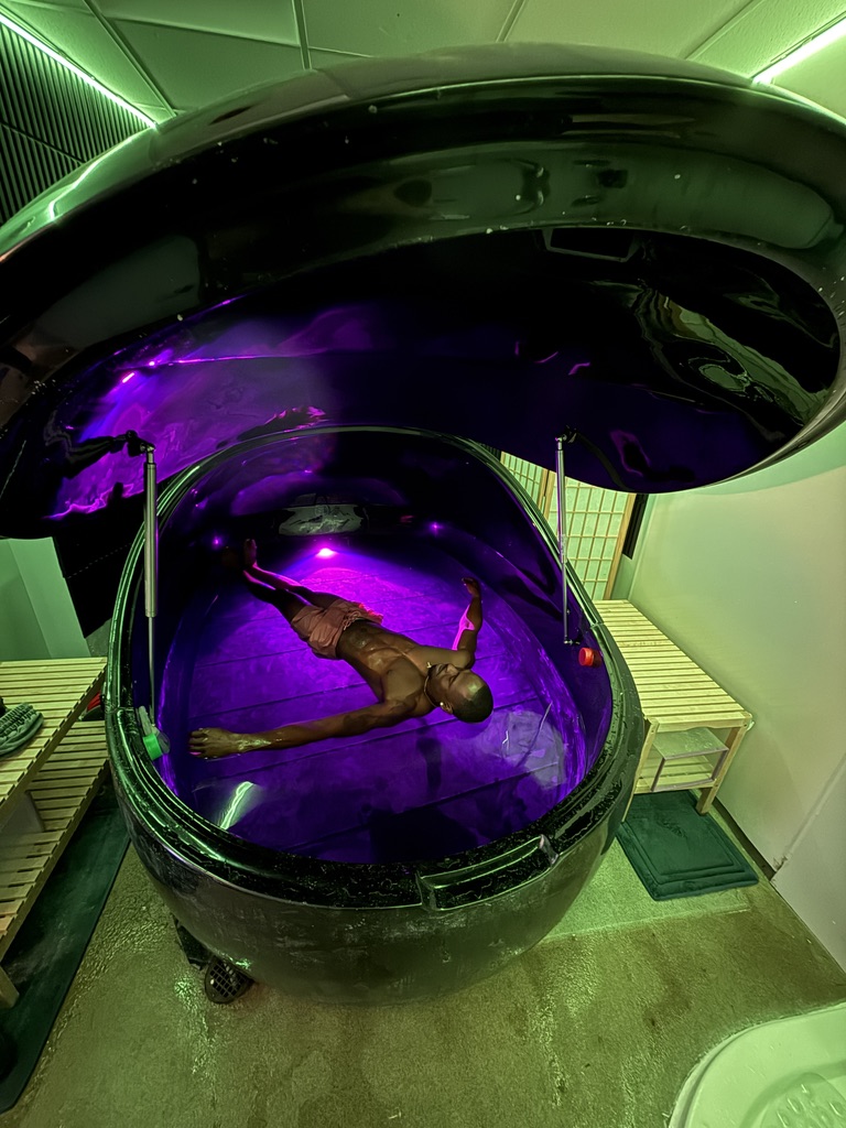 Form Over Ego trainer floating at Float Boston